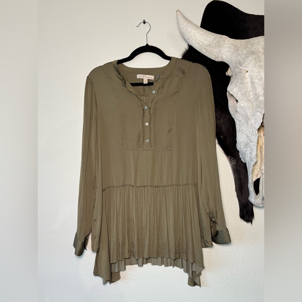 Banana Republic Heritage Collection Long Sleeve Green Blouse